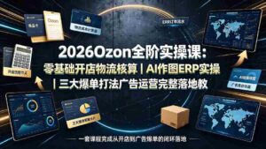 （19400期）2026Ozon全阶实操课：零基础开店物流核算｜AI作图ERP实操｜三大爆单打法guang告运营完整落地教程-智培资源网