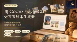 （19415期）AI应用实战案例，用Codex+秒悟CLl做宝宝绘本生成器，小白也能把生活想法变成可访问的AI应用-智培资源网
