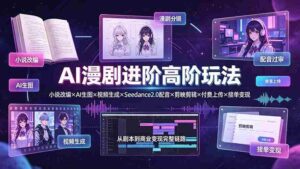 （19430期）AI漫剧进阶高阶玩法：小说改编×AI生图×视频生成×Seedance2.0配音×剪映剪辑×付费上传×接单变现-智培资源网