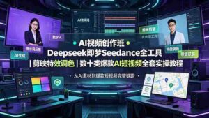 （19454期）AI视频创作班◆Deepseek即梦Seedance全工具｜剪映特效调色｜数十类爆款AI短视频全套实操教程-智培资源网
