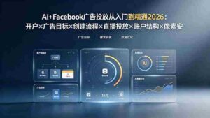 （19465期）AI+Facebook广告投放从入门到精通2026：开户×广告目标×创建流程×直播投放×账户结构×像素安装×AI赋能-智培资源网
