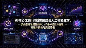 （19542期）AI核心之道｜财商思维结合人工智能教学，学会搭建专属智能体，打通AI提效与变现路径-智培资源网