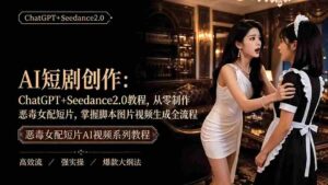 （19545期）AI短剧创作：ChatGPT+Seedance2.0教程，从零制作恶毒女配短片，掌握脚本图片视频生成全流程-智培资源网