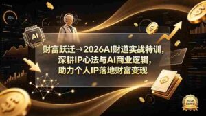 （19547期）财富跃迁→2026AI财道实战特训，深耕IP心法与AI商业逻辑，助力个人IP落地财富变现-智培资源网