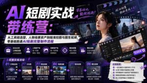 （20064期）AI短剧实战训练营：从工具链选型、人物场景资产到精准控图与图生视频，零基础跑通AI短剧完整制作流程-智培资源网