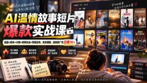 AI温情故事短片爆款实战课-更新｜选题+剧本+分镜+视频生成+剪辑发布，条条爆款，涨粉接广告日赚1K+-智培资源网