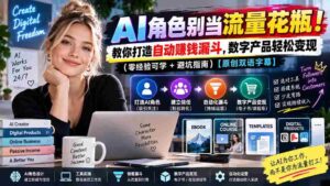 AI角色别当流量花瓶！教你打造自动赚钱漏斗，数字产品轻松变现（零经验可学+避坑指南）【原创双语字幕】-智培资源网