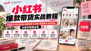 小红书爆款带货实战教程｜对标账号+高点击封面+爆款标题+AI文案+精准截流+成交转化，从新手做到出单-智培资源网