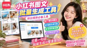 （20300期）小红书图文批量生成工具，话题、文案、配图一键生成，直接发布，做自媒体必备工具-智培资源网