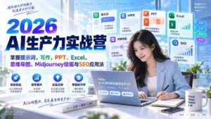 （20307期）2026AI生产力实战营：掌握提示词、写作、PPT、Excel、思维导图、Midjourney绘画与SEO应用法-智培资源网