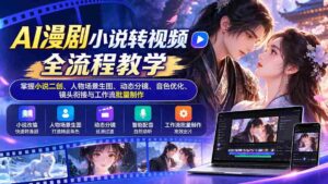 一招掌握AI漫剧小说转视频全技巧：从小说二创到音色优化，解锁场景生图与动态分镜艺术-智培资源网