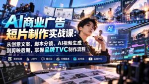 实战解析：AI助力商业广告短片制作全攻略——创意文案构思、脚本分镜设计、AI视频生成及剪映后期剪辑，一网打尽品牌TVC制作精髓-智培资源网