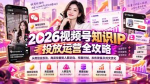 揭秘2026年视频号知识IP投放之道：全方位解析微信豆精准投放、商品功能嵌入、受众定位、资金预算管理、热点引爆与成交提升技巧-智培资源网