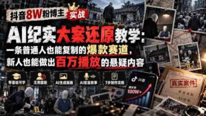 揭秘抖音8万粉丝博主AI纪实神作重现：揭秘一条新手可学的热门赛道，轻松打造百万观看的悬疑盛宴-智培资源网