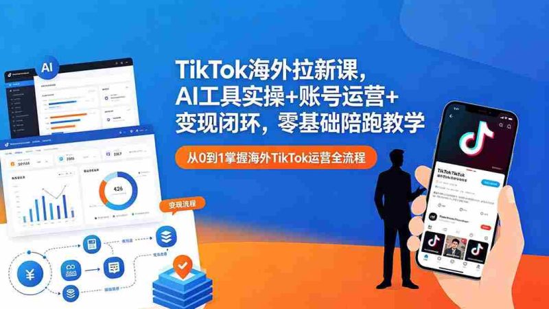 (18522期)TikTok海外拉新课,AI工具实操+账号运营+变现闭环,零基础陪跑教学-智培资源网